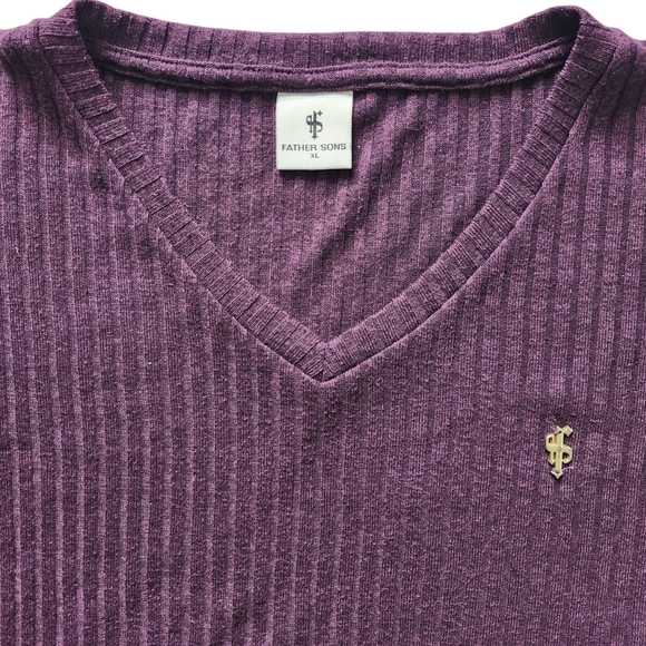 Father Sons Purple Short Sleeve V-neck Tee - Picture 4 of 4